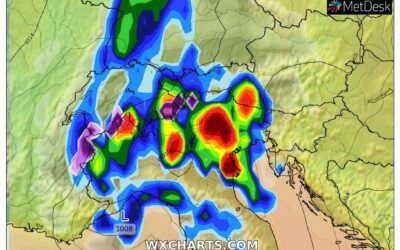 Le piogge previste per martedì 5 Ottobre