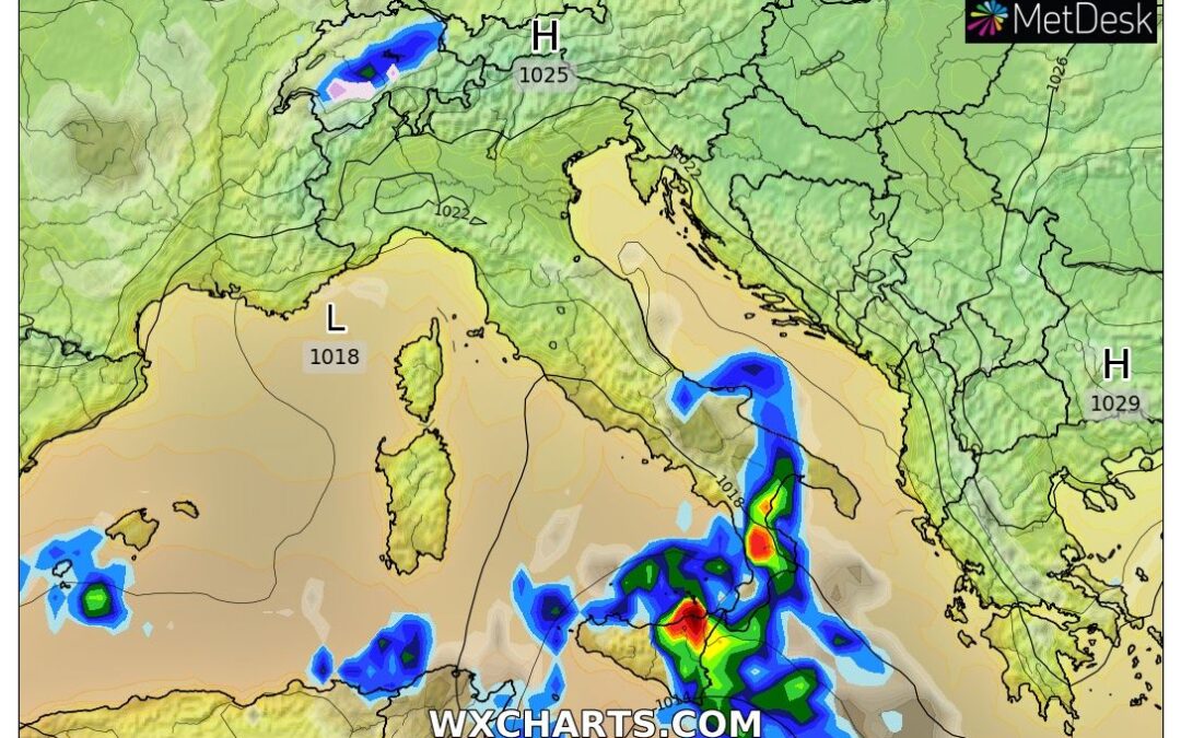 Nuvoloso al Nord, ma continuano le precipitazioni al Sud?