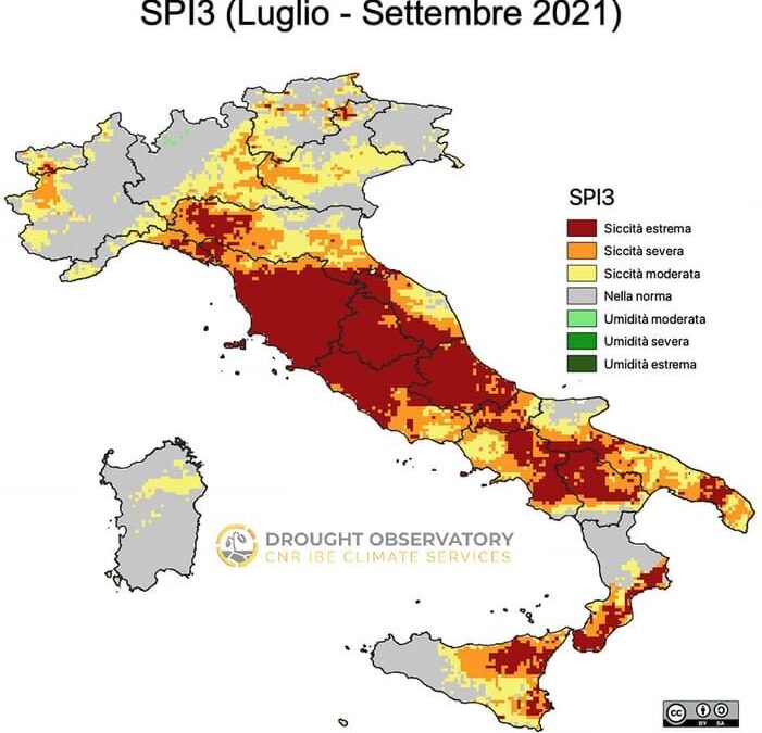 Condizioni di forte siccità nel nostro Paese
