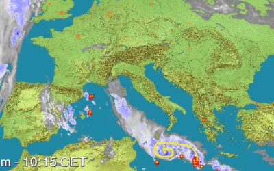 Dal radar notiamo il ciclone in formazione nel Mediterraneo