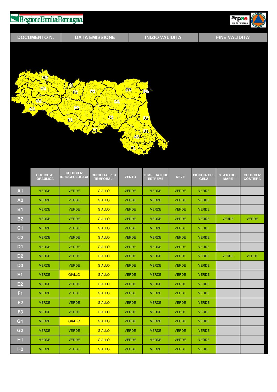 ALLERTA REGIONE EMILIA ROMAGNA