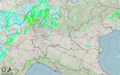 Le piogge previste per oggi, lunedì 4 Ottobre