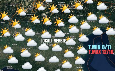 ALTA PRESSIONE IN RINFORZO. INSIDIA NEBBIE IN VALPADANA NEL WEEK-END.