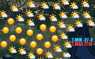 INIZIO SETTIMANA DI BEL TEMPO MA CLIMA PIÙ FREDDO. GELATE NOTTETEMPO.