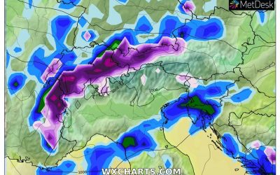 Le piogge previste per domani, mercoledì 1 Dicembre