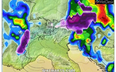 Le piogge previste per domani, martedì 2 Novembre