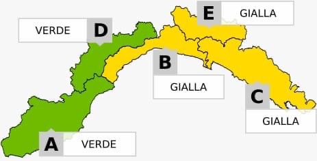Allerta gialla per la Liguria