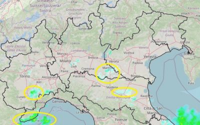 Situazione live di lunedì 8 Novembre con ultime piogge al Nord