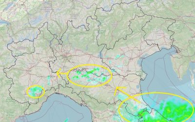 Situazione live di lunedì 8 Novembre con piogge in arrivo in Emilia