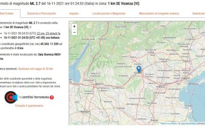 Lista dei terremoti al Nord negli ultimi giorni