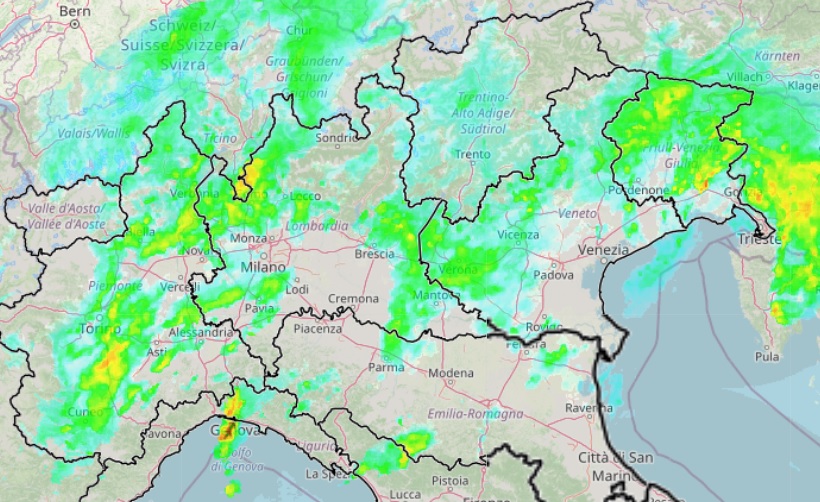 Previsione piogge per le prossime ore e acqua alta a Venezia