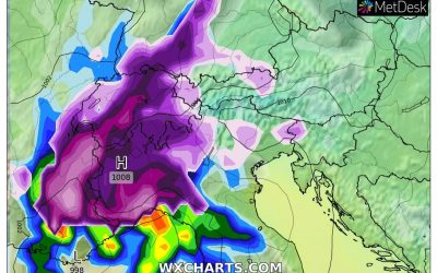 Aggiornamento delle nevicate previste per oggi, mercoledì 8 Dicembre