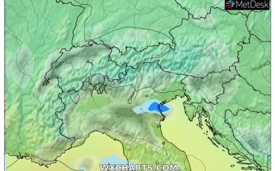 Le piogge previste per domani, martedì 21 Dicembre