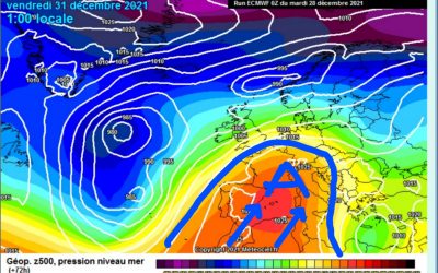 Fine anno con anticiclone anomalo nord-africano… possibili valori record in montagna.