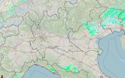 Situazione live di domenica 5 Dicembre con varie piogge al Nord