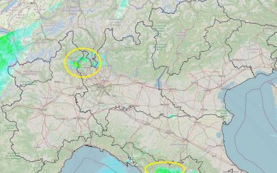 Situazione live e previsione piogge per la serata