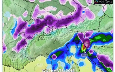 Possibili deboli piogge al Nord il 31 Gennaio?