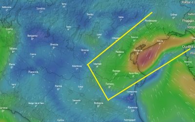 Situazione live al Nord con varie piogge e Bora in azione