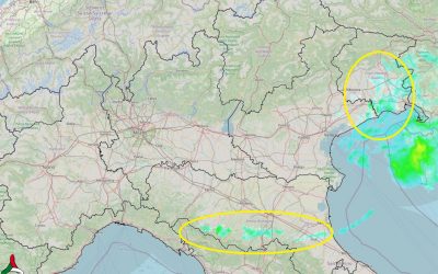 Situazione live con varie piogge al Nord