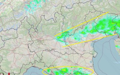 Situazione live con varie piogge al Nord-Est