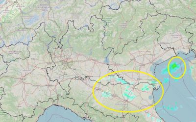 Situazione live con deboli piogge al Nord