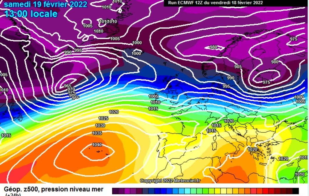 La previsione per oggi, sabato 19 febbraio.