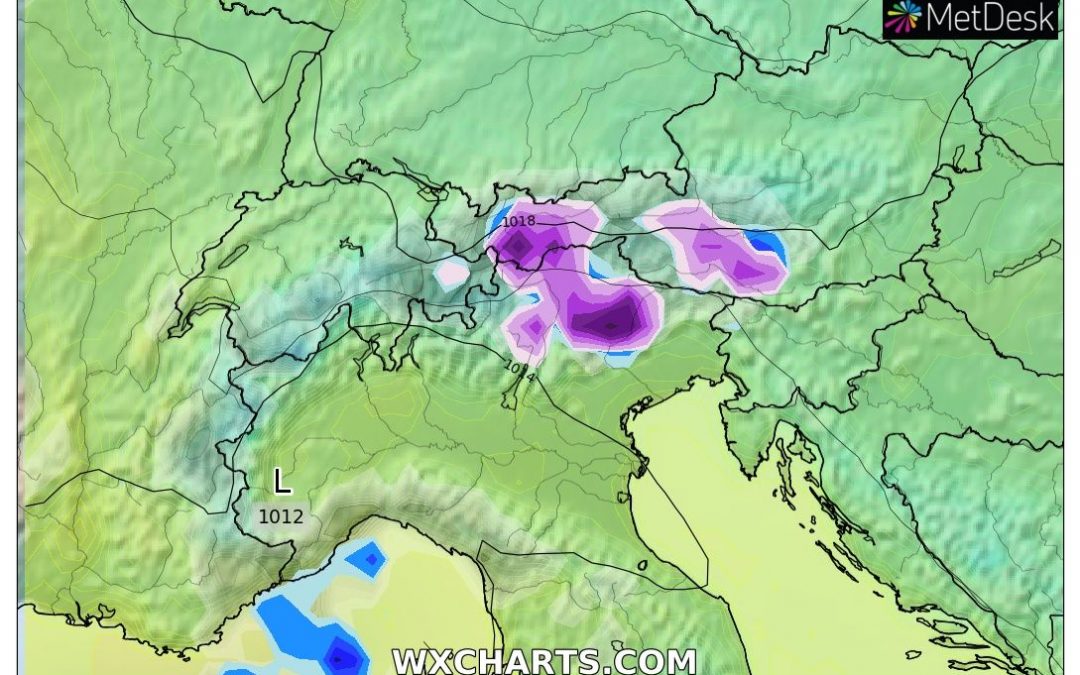Le piogge previste per oggi, giovedì 3 Marzo