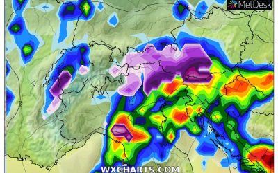 Le piogge previste per oggi, giovedì 31 Marzo