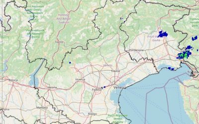 Situazione live con deboli piogge in Friuli