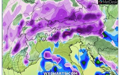 Le piogge previste per oggi, sabato 2 Aprile