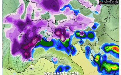 Le piogge previste per oggi, venerdì 1 Aprile