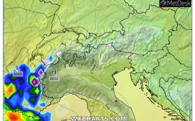 Le piogge previste per domani, giovedì 21 Aprile