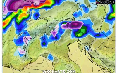 Le piogge ed i temporali previsti per oggi, venerdì 8 Aprile