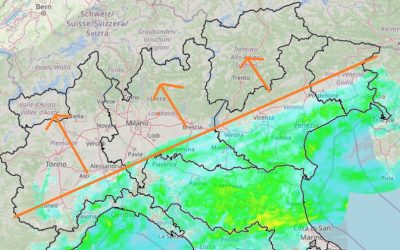 Situazione live con abbondanti piogge in parte del Nord