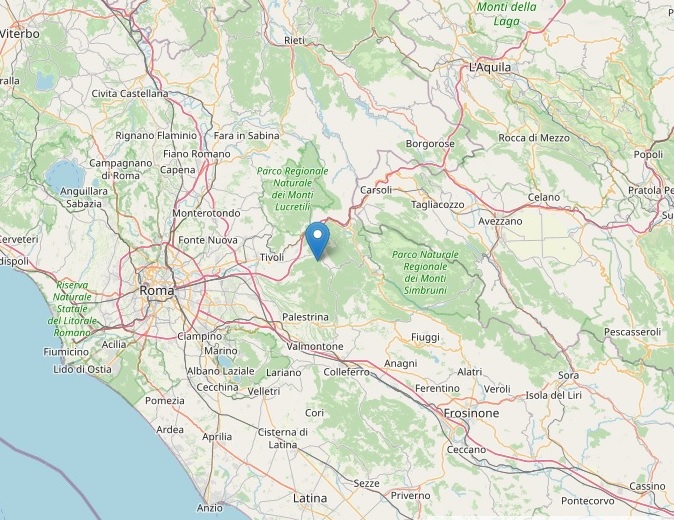 Scossa di terremoto in provincia di Roma avvenuta ieri sera