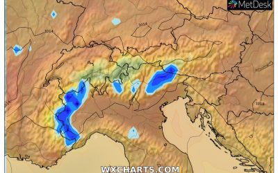 Le piogge previste per oggi, mercoledì 11 Maggio