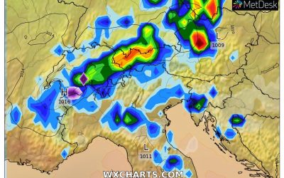 Le piogge previste per oggi, martedì 31 Maggio