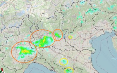 Situazione live con piogge e temporali in Lombardia e Piemonte
