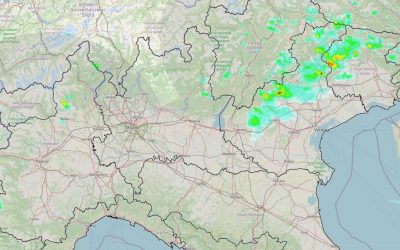 Situazione live con dei temporali al Nord Est