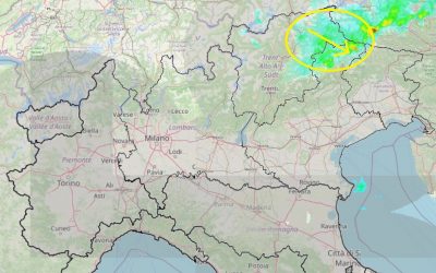 Situazione live con alcune piogge e temporali all’estremo Nord-Est