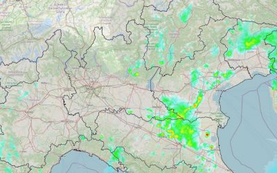 Situazione live con piogge e temporali al Nord