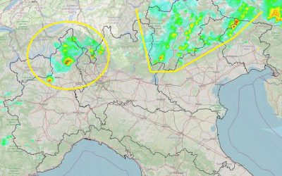 Situazione live con vari temporali al Nord