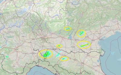 Situazione live e previsione piogge per oggi pomeriggio