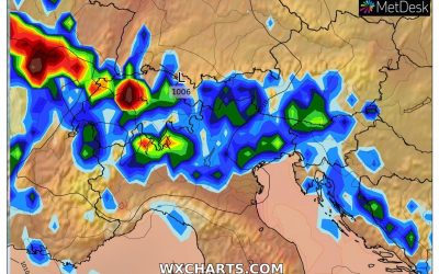 AGGIORNAMENTO: Le piogge ed i temporali previsti per oggi, giovedì 23 Giugno
