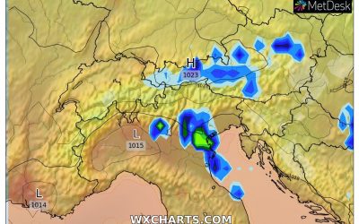 Le piogge previste per oggi, giovedì 16 Giugno