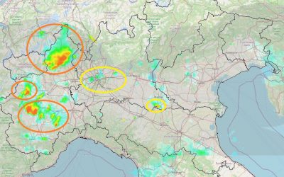Situazione live con i primi temporali al Nord