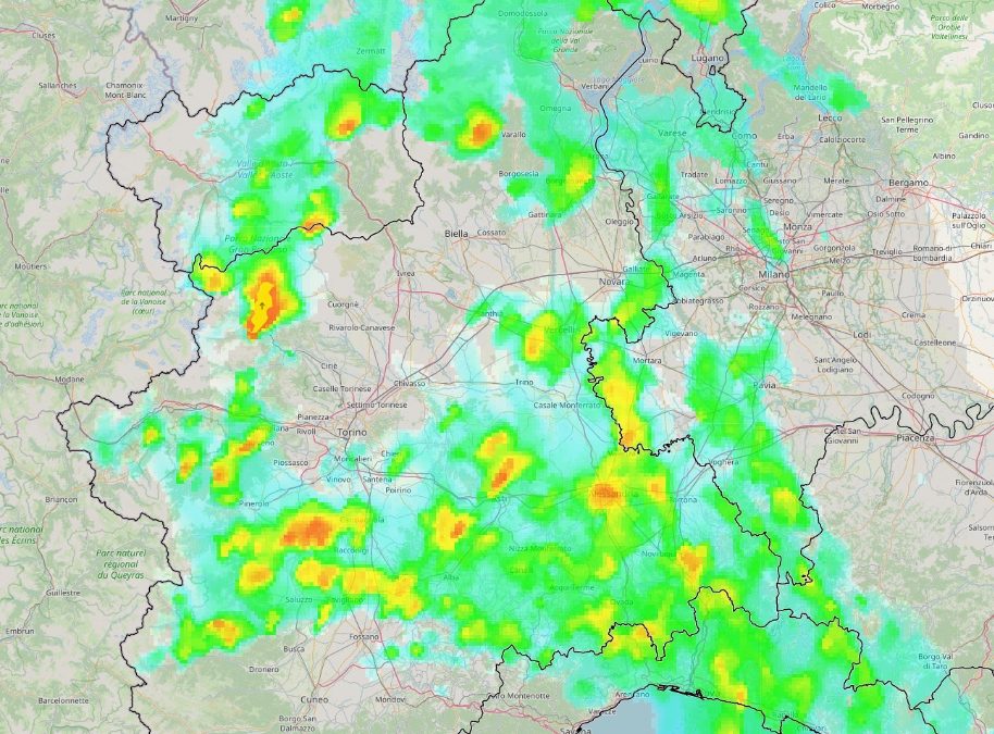 Situazione live in Piemonte: segnalate grandinate
