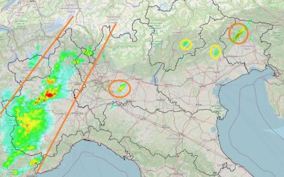 Situazione live con vari temporali al Nord