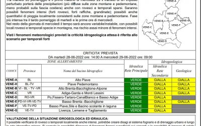Allerta della protezione civile in Veneto