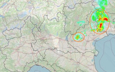 Situazione live con temporali al Nord-Est